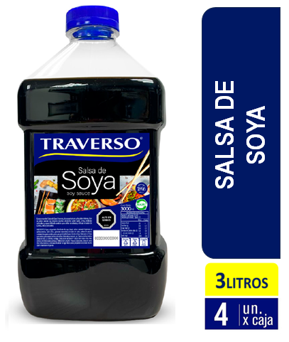 SALSA DE SOYA TRAVERSO PET 4X3000 ML