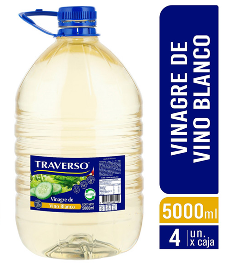 VINAGRE DE VINO BLANCO TRAVERSO 5 LITROS