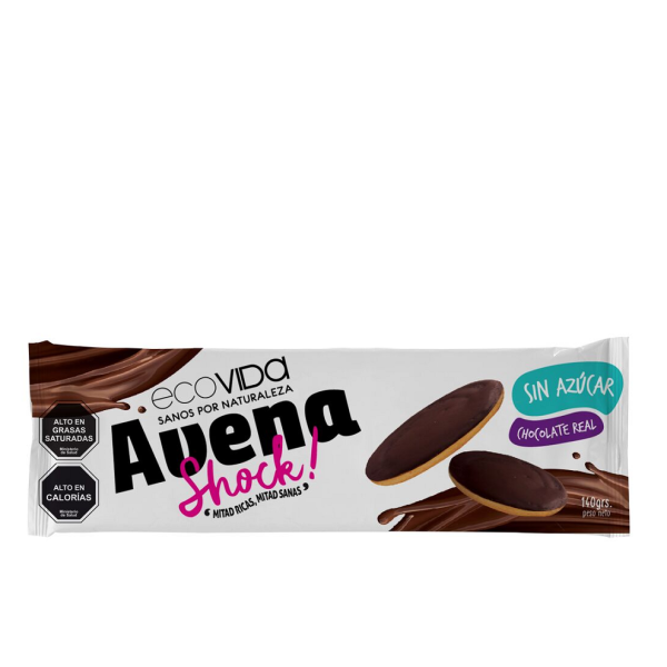 GALLETA AVENA CHOC. SHOCK S/AZÚCAR 140 GRS. ECOVIDA