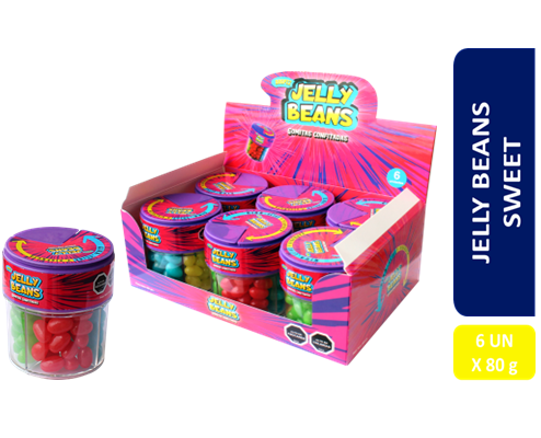 GOMITAS CONFITADAS DULCES JELLY BEANS DISPLAY 6X80 GRS.