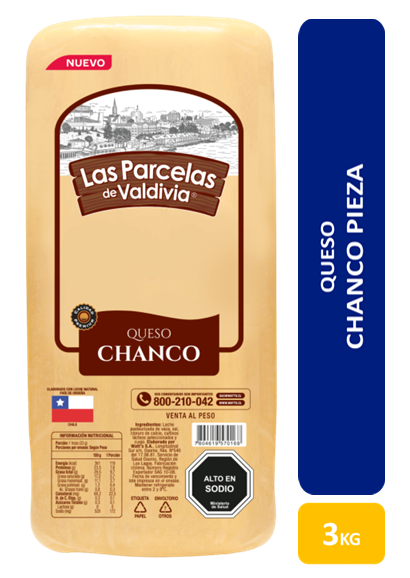 QUESO LAS PARCELAS DE VALDIVIA CHANCO 3KG