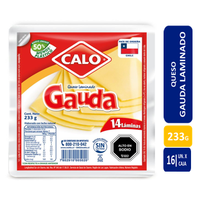 QUESO CALO GAUDA CALO LAMINADO 233 grs.