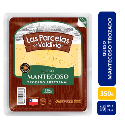 QUESO MANTECOSO TROZO LAS PARCELAS DE VALDIVIA 350 GRS