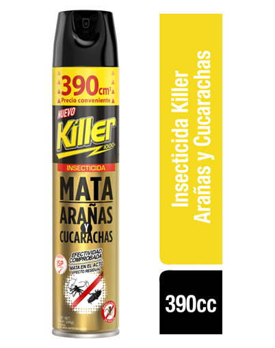 INSECTICIDA KILLER MATA  ARANA Y CUCARACHA  390CC