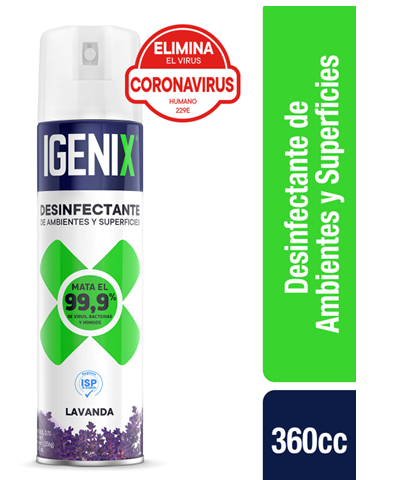 DESINFECTANTE AEROSOL TRADICIONAL IGENIX 360 CC