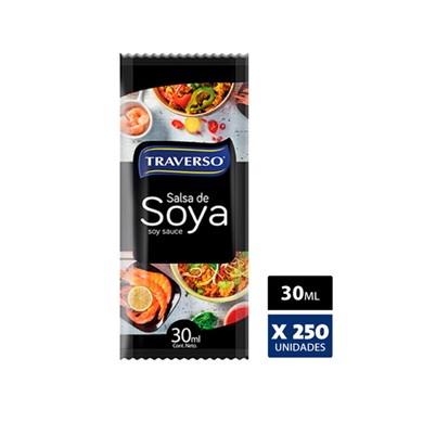 SALSA DE SOYA TRAVERSO SACHET 250X30 ML
